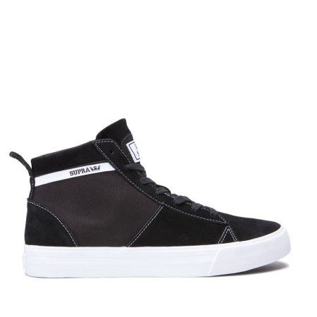 Supra Stacks Mid Mens High Tops Shoes Black UK 29TLE